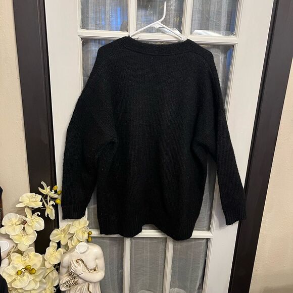 Topshop Black Fuzzy Soft Button down Cardigan - Picture 7 of 11